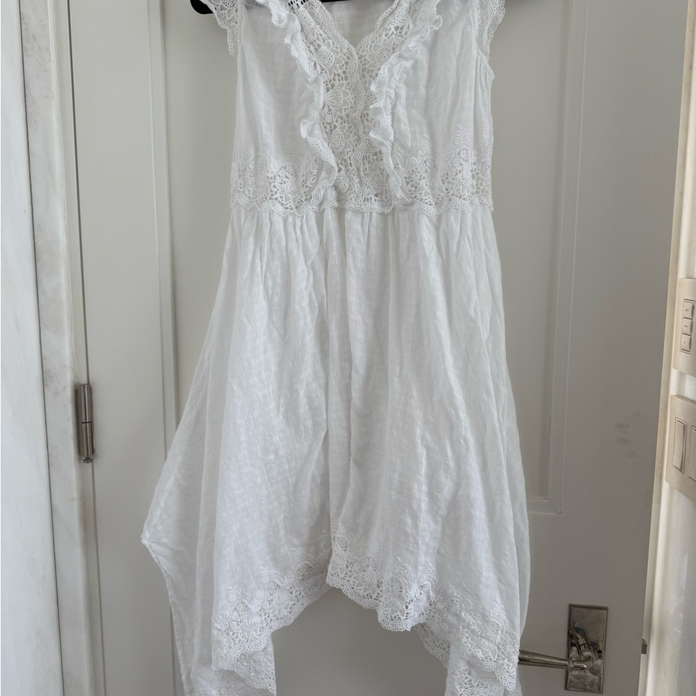 Ulla Johnson White Lace dress asymmetrical hem 0